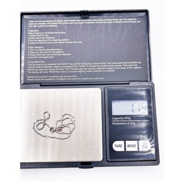 Aurafin 14K White Gold Italy Bar Bead Anklet Chain Bracelet Delicate Minimalist - Picture 5 of 7